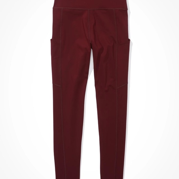 AE Highest Rise Burgundy Leggings Medium NWT - Picture 4 of 10
